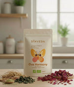 Ova Harmony Bio Kräutermix mit Shatavari, Amla, Fenchel und Rosenblüten in 100 g Dose von DinVeda